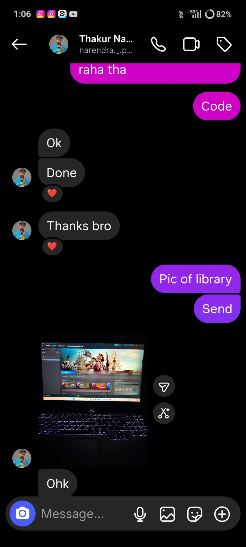 Screenshot shared by Arjun Nair