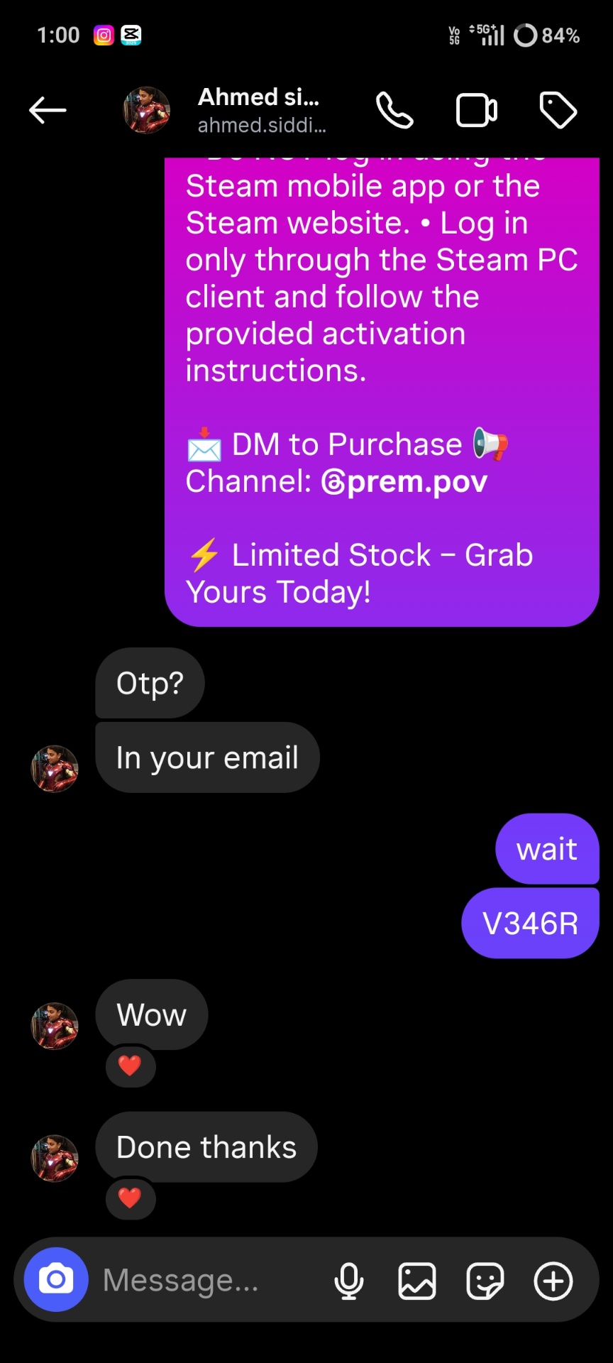Screenshot shared by Aditya Rao